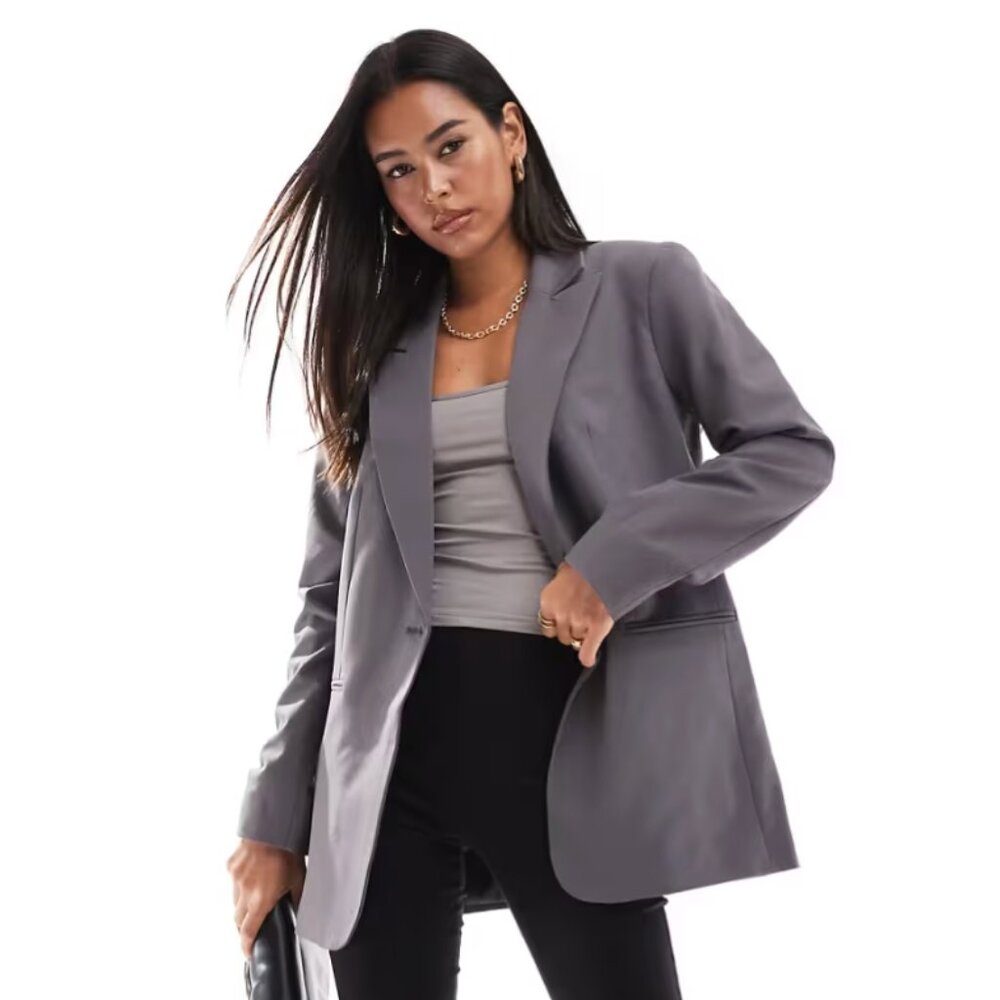NWOT ASOS DESIGN Relaxed Fit Blazer in Slate Gray, Size XS